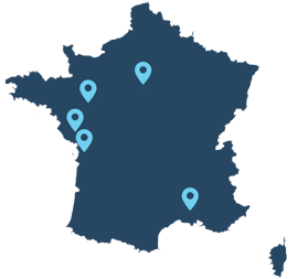 Les antennes d'Hespéranges en France